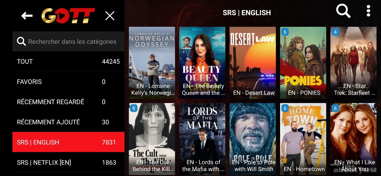 Streaming premium Golden OTT - Qualité HD application IPTV