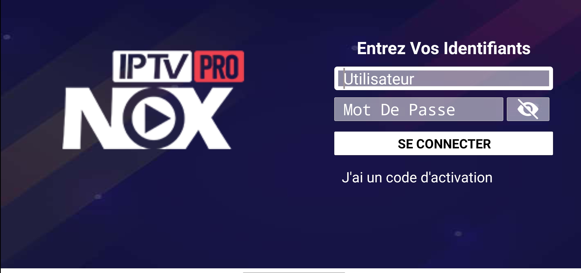 Interface Nox IPTV