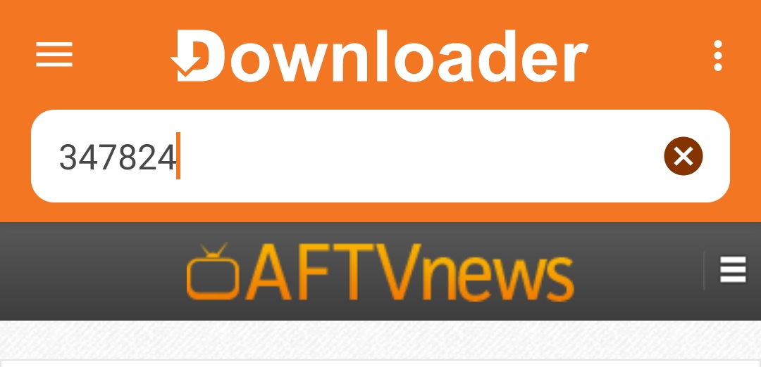 Entrer le code Downloader 347824 dans la zone de saisie URL