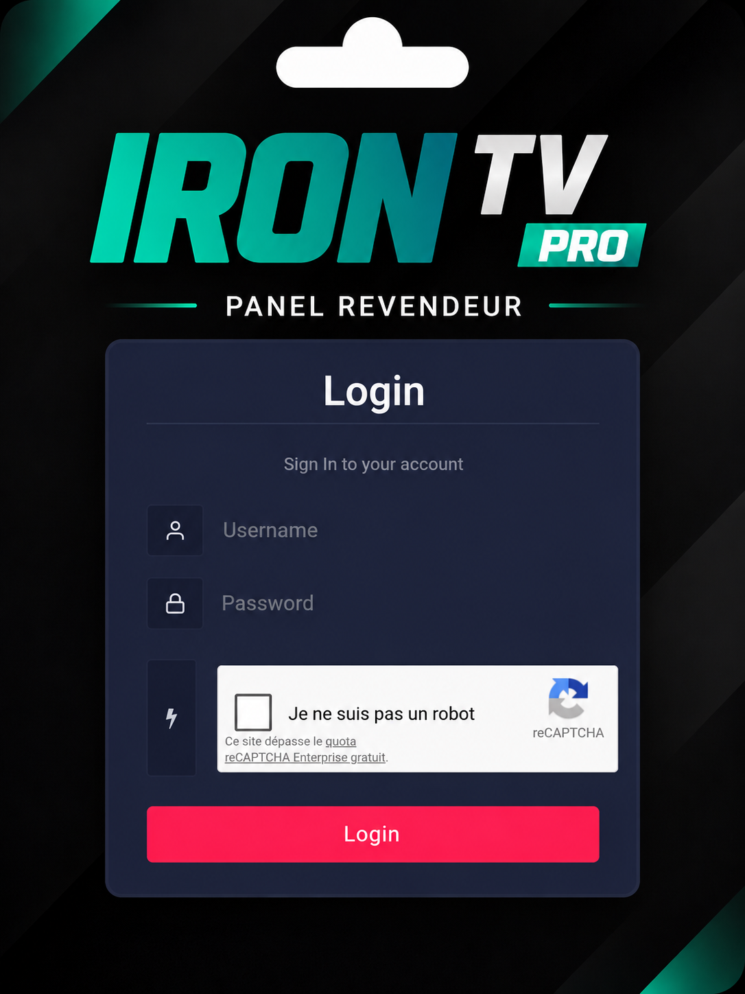 Panel revendeur iron tv pro