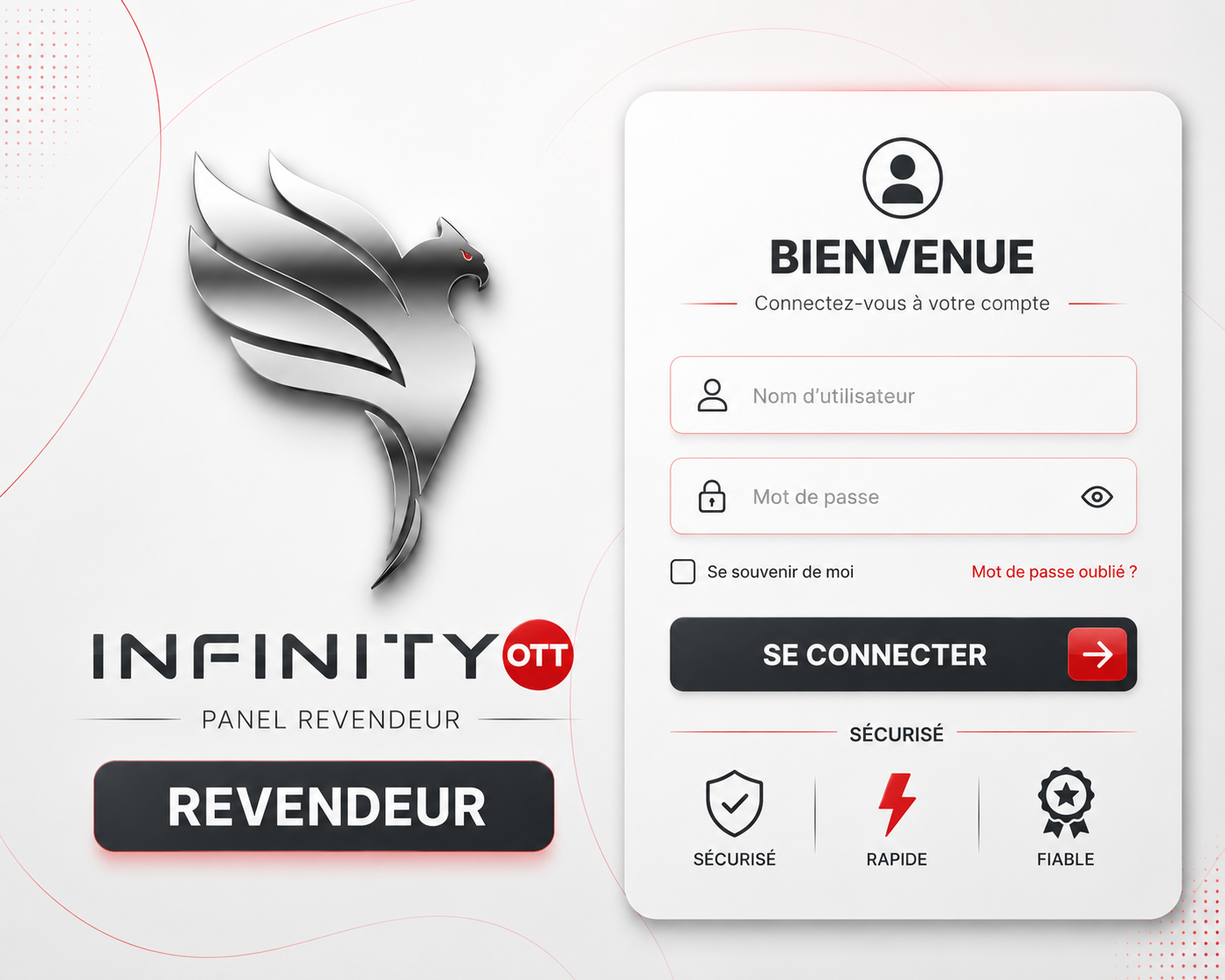 Panel revendeur INFINITY OTT panel 10 Codes